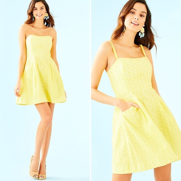 Lilly Pulitzer Dresses & Skirts - NWT Lilly Pulitzer Yellow Eyelet Blossom Dress 14